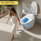 ELLAI Silver Strip Artistic Smart Toilet,Powerful Flush,Auto Open/Close,Comfort Height,Instant Warm