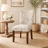 HomePop Classic Parsons Dining Chair - Blue Velvet Paisley Print (Set of 2)