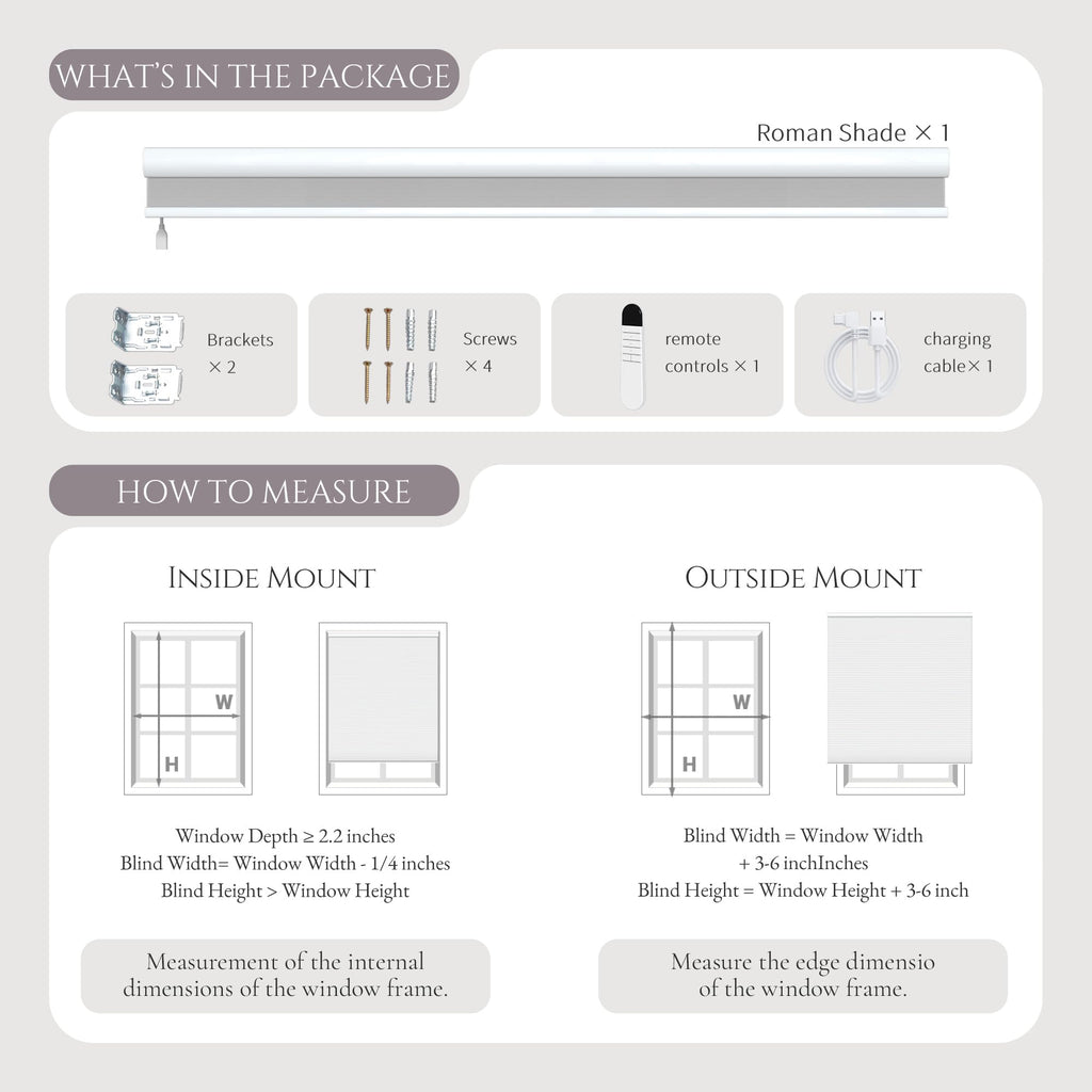 Motorized Cellular Shades with Cordless, Smart Electric Honeycomb Blind with Remote Control, Blackout or Light