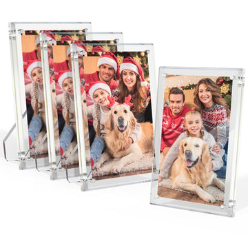 5x7 Acrylic Picture Frame with Magnets, Floating Photo Frames 4 Packs