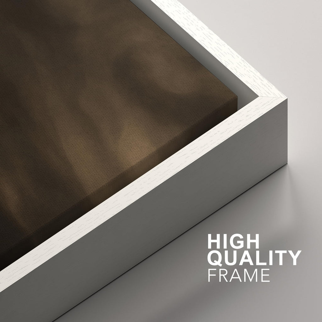 Framed Canvas Print Wall Art Set Moody Misty Landscape Soft Brown and Gray Hues Illustration Modern Art Decorative