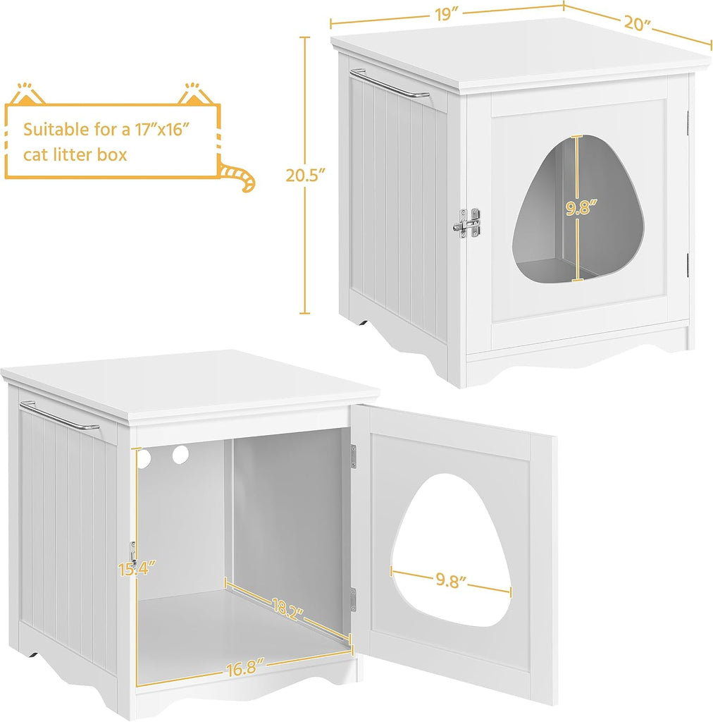 Hidden Cat Litter Box Enclosure Furniture, Side Table Design