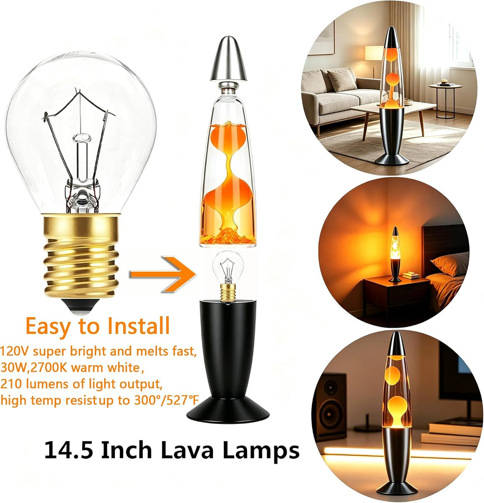 Lava Lamp Bulb S11 30W E17 6-Pk 2700K Balanced Heat