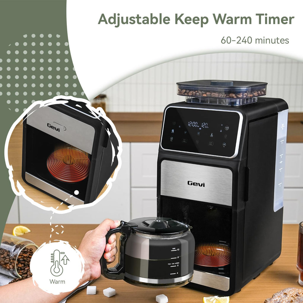 10-Cup Grind & Brew Drip Coffee Maker with Built-In Burr Grinder