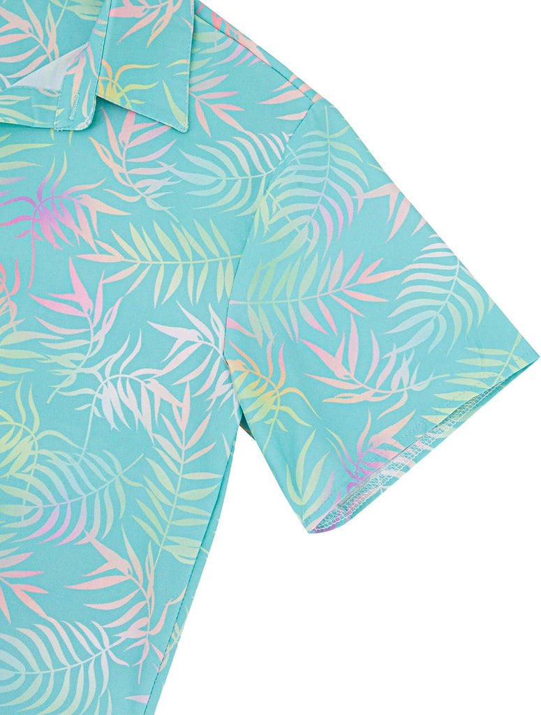 Boy's Button Down Hawaiian Shirt Short Sleeve, Kids Summer Beach Hawaiian Shirts for Boys