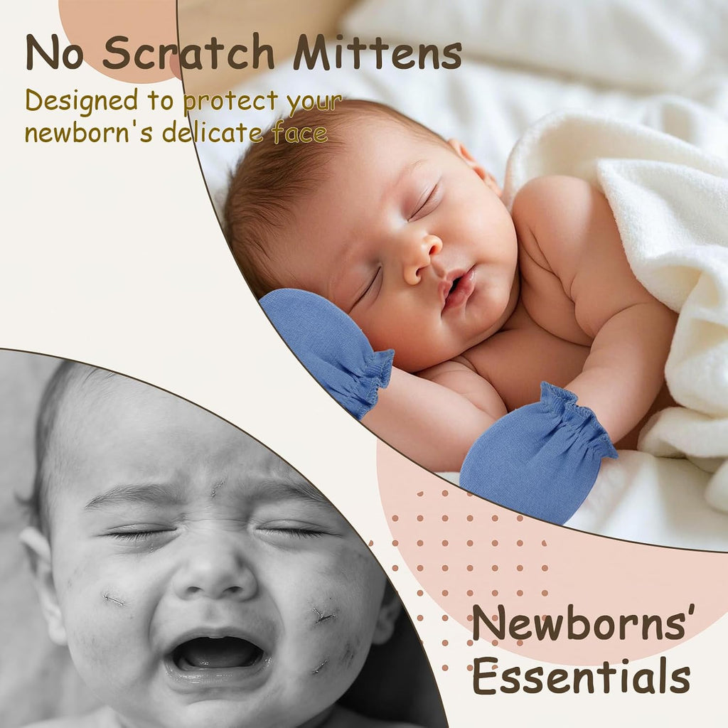 8 Pairs Baby Mittens No Scratch, Cotton Infant Gloves
