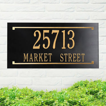 Plaque, Modern Outdoor House Number Sign for Wall, Weatherproof Aluminum Address Sign & Mailbox, Easy Install with