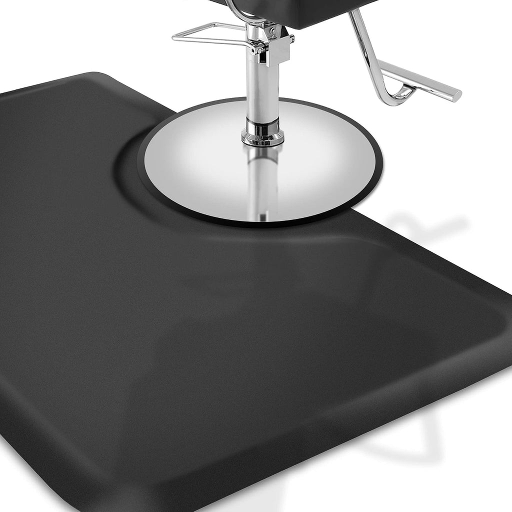 3 ft. x 5 ft. Salon & Barber Shop Chair Anti-Fatigue Floor Mat - Black Rectangle - 1/2 in. Thick