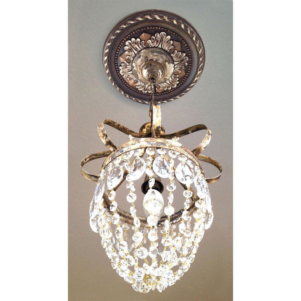 23 5/8"OD x 3 5/8"ID x 1 5/8"P Palmetto Ceiling Medallion (Fits Canopies up to 3 5/8"), Hand-Painted Pharaoh's Gold