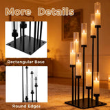 2 Pack Floor Candelabra Centerpieces 8 Arms Floor Candle Holder with Acrylic Shade Pillar, Metal Black Candelabra
