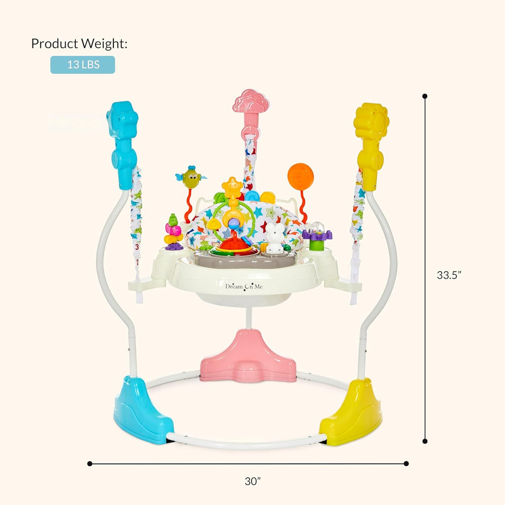 In-1 Baby Activity Center & Bouncer Jumper, 360° Rotating Seat, Height Adjustable, 12 Melodies with Lights &