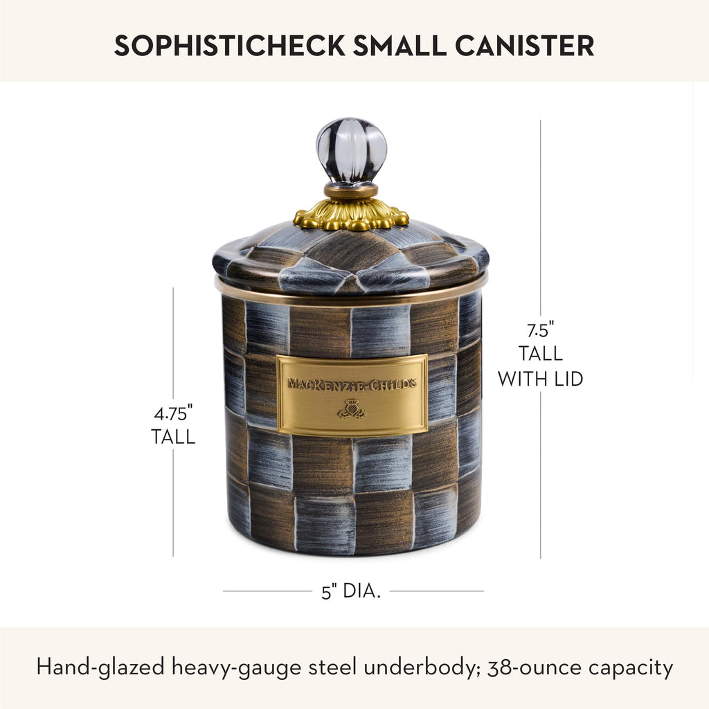 Enamel Canister, Small, Gray-and-Bronze Sophisticheck