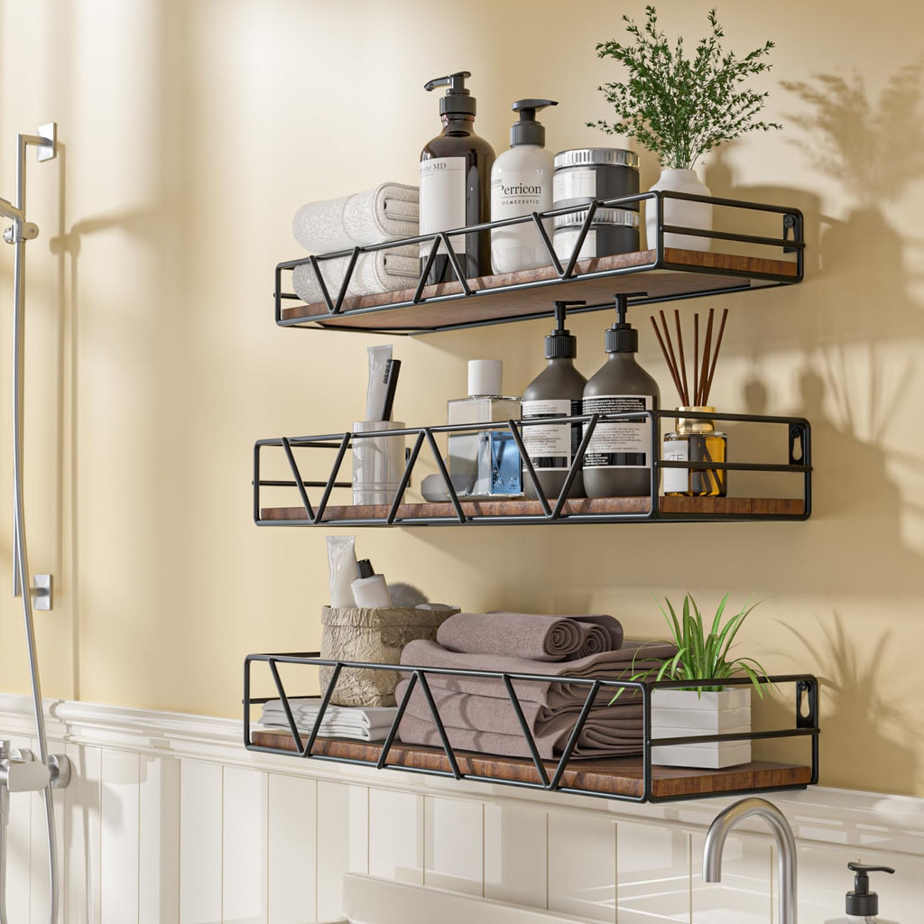Floating Shelves Set of 3, Wood Wall Shelf, Farmhouse Shelf