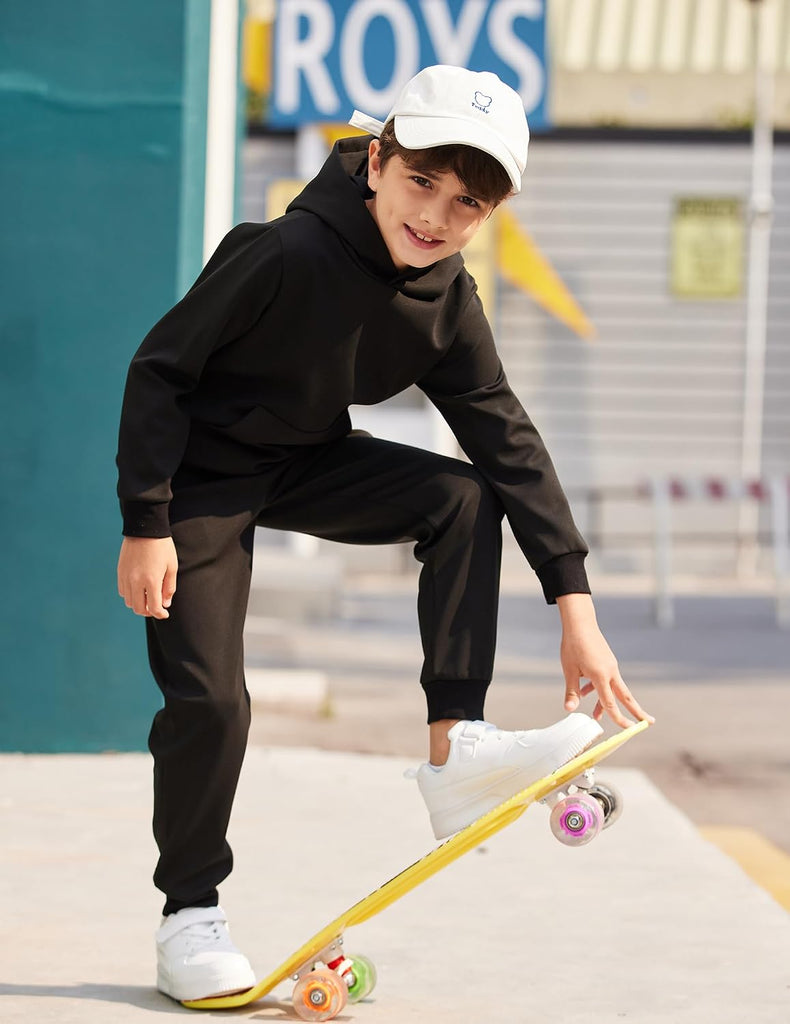 Boys Athletic Sweatsuit Pullover Hoodie Sweatshirt and Joggers Set