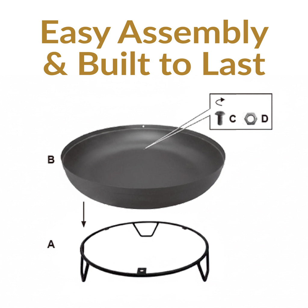 23-Inch Portable Patio Fire Pit Bowl, Black