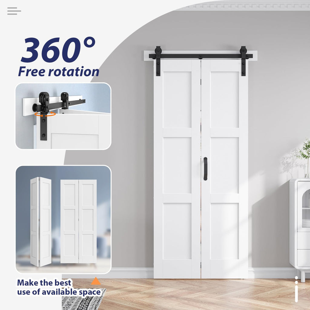 Bifold Barn Door 32X84(Double 16x84) Fit for 28"-30" Opening