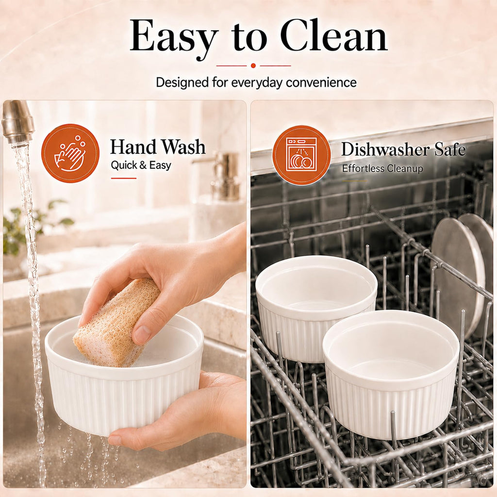 12 oz Oven Safe, 8 Pack Creme Brulee Ramekin Baking Dishes