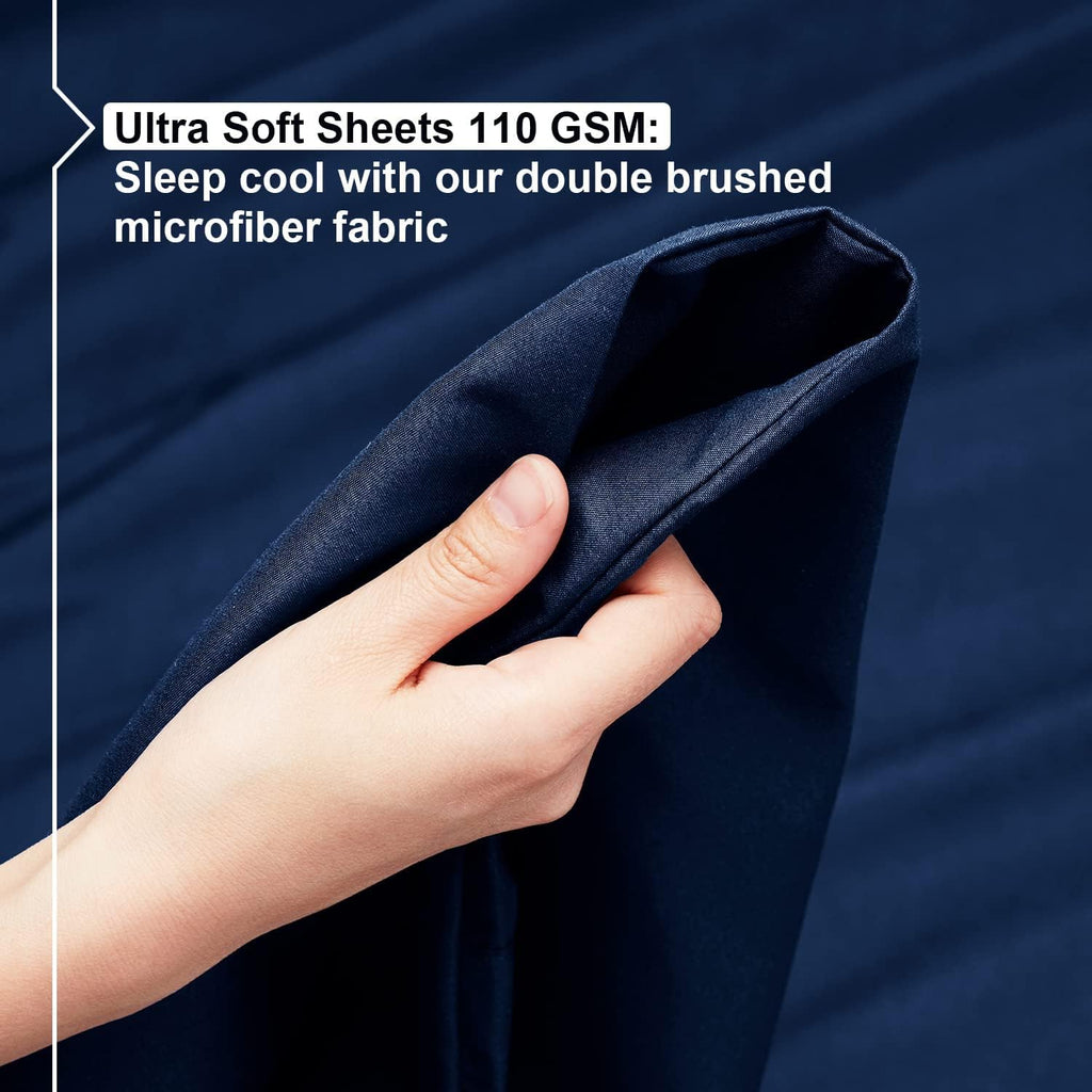 Split King Sheets Set - 110 GSM 7 Piece Bed Sheets for Split King Size Bed, Double Brushed Split King Size Sheets