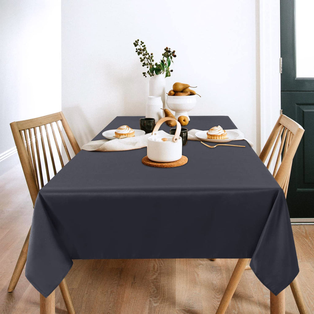 2 Pack Dark Grey Tablecloths 60x102 Inch for 6 Feet Rectangle Tables