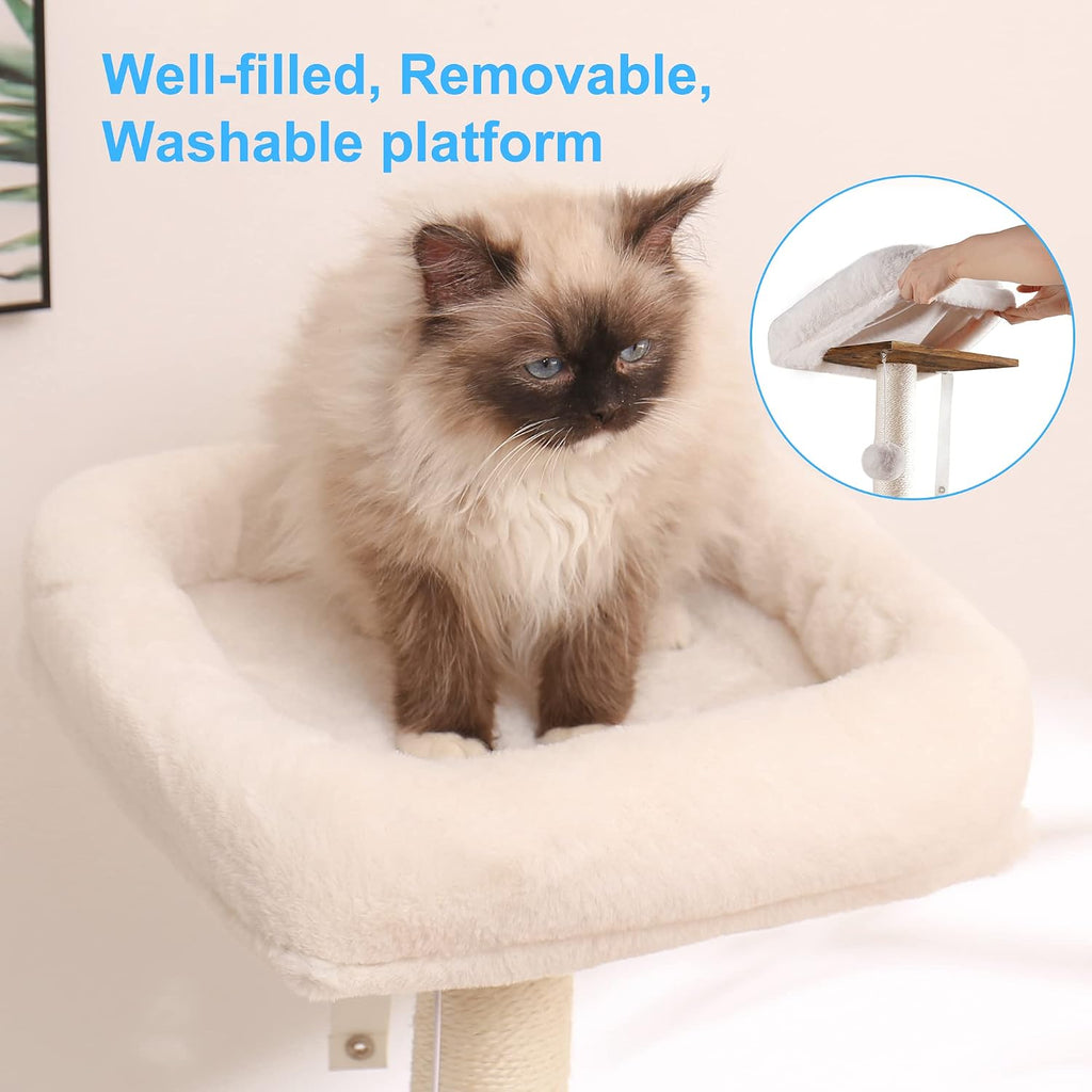 Cat Tree Tower, Food Station, XL Litter Box Enclosure