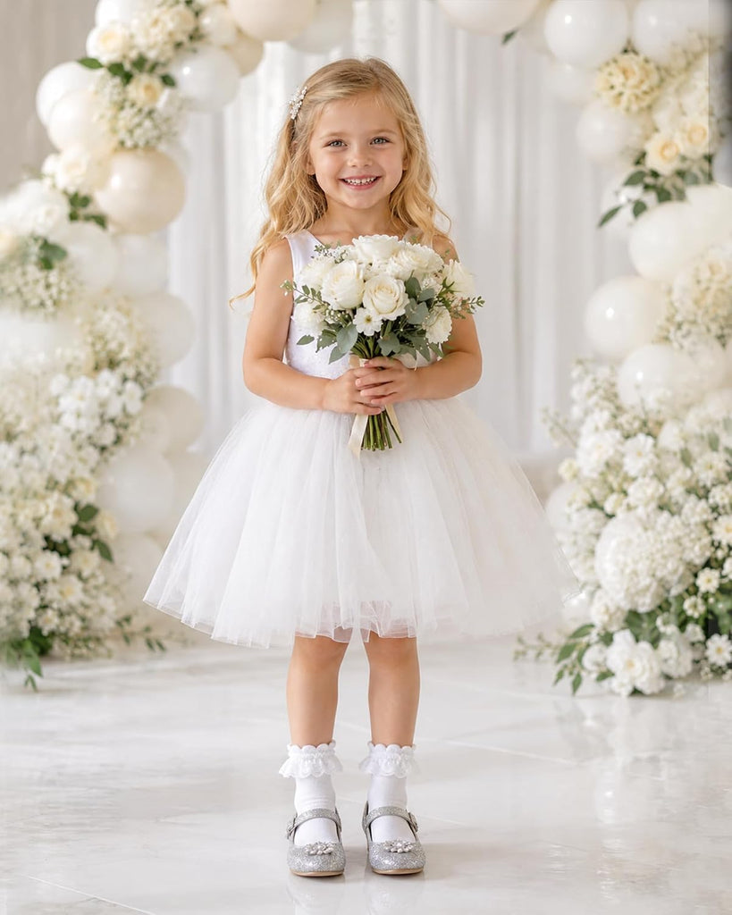 Girls White Ruffle Socks Toddler Lace Frilly Dress School Ankle