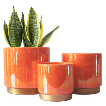 Ceramic Plant Pots for Indoor Plants, Planters with Drainage Holes