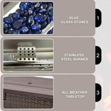 42 Inch Propane Fire Pit Table, 50,000 BTU Outdoor Gas Fire Pits with Removable Lid, 2 in 1 Rectangular Firepit Table for Outside Patio Deck and - Image 7