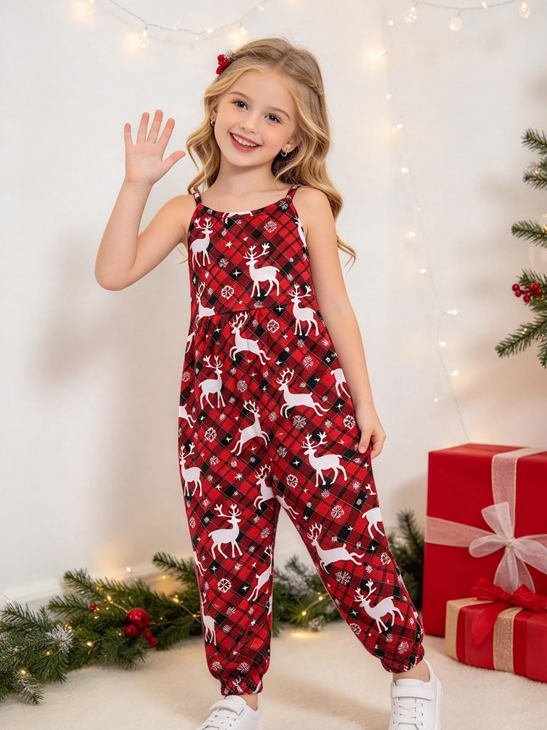 Baby Girls Christmas Romper Clothes Red Xmas Holiday Jumpsuit