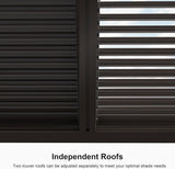 Outdoor 12' × 14' Louvered Pergola with Screens Patio Adjustable Aluminum Canopy Retractable Metal Roof for Deck