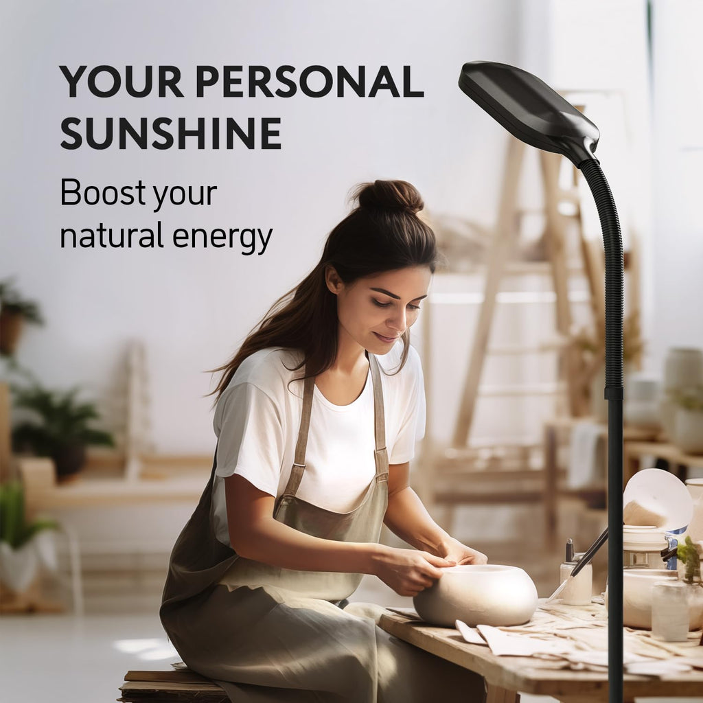 Natural Daylight Floor Lamp with Adjustable Gooseneck