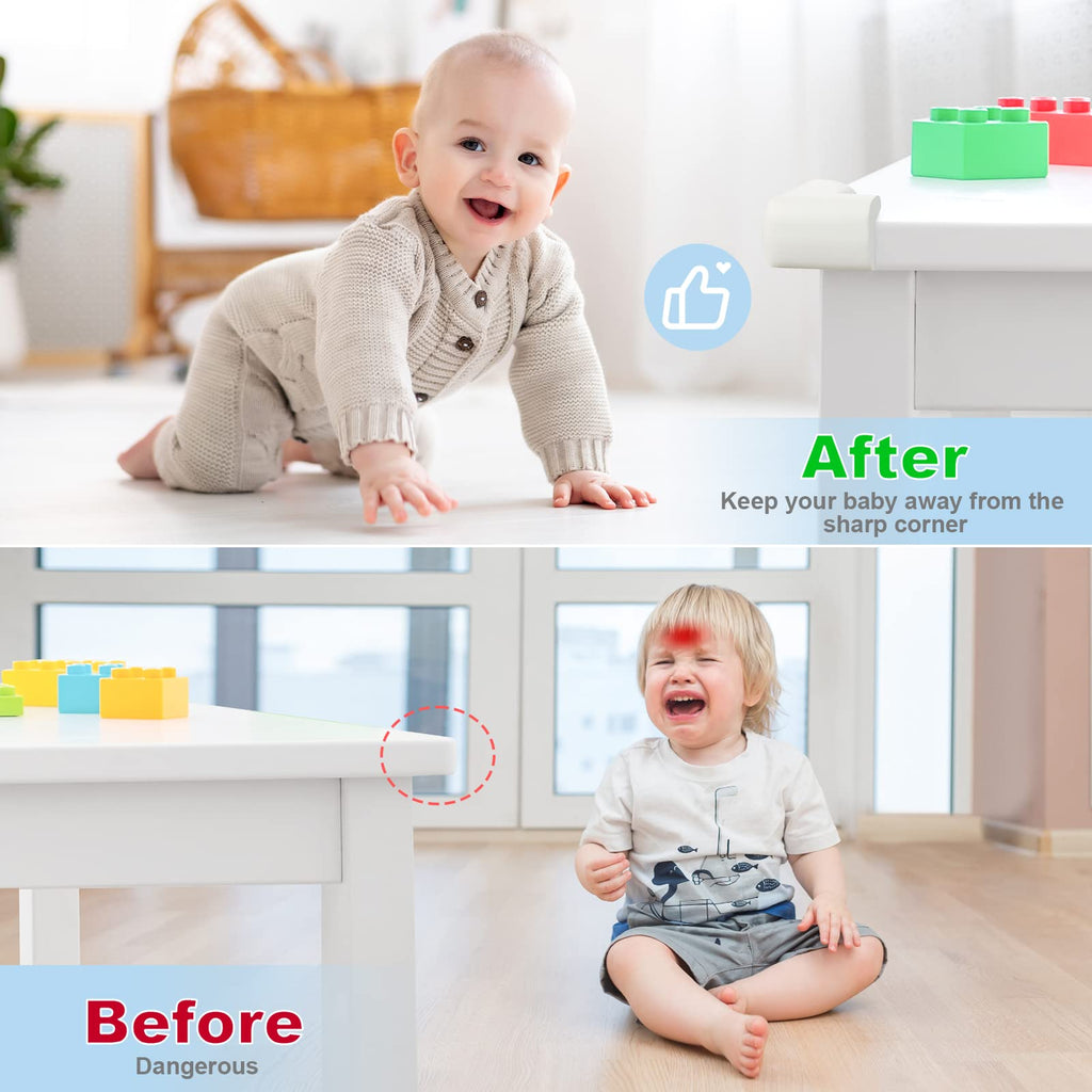8 Pack Soft Corner Protector Baby Proofing Edge and Corner Guards,White