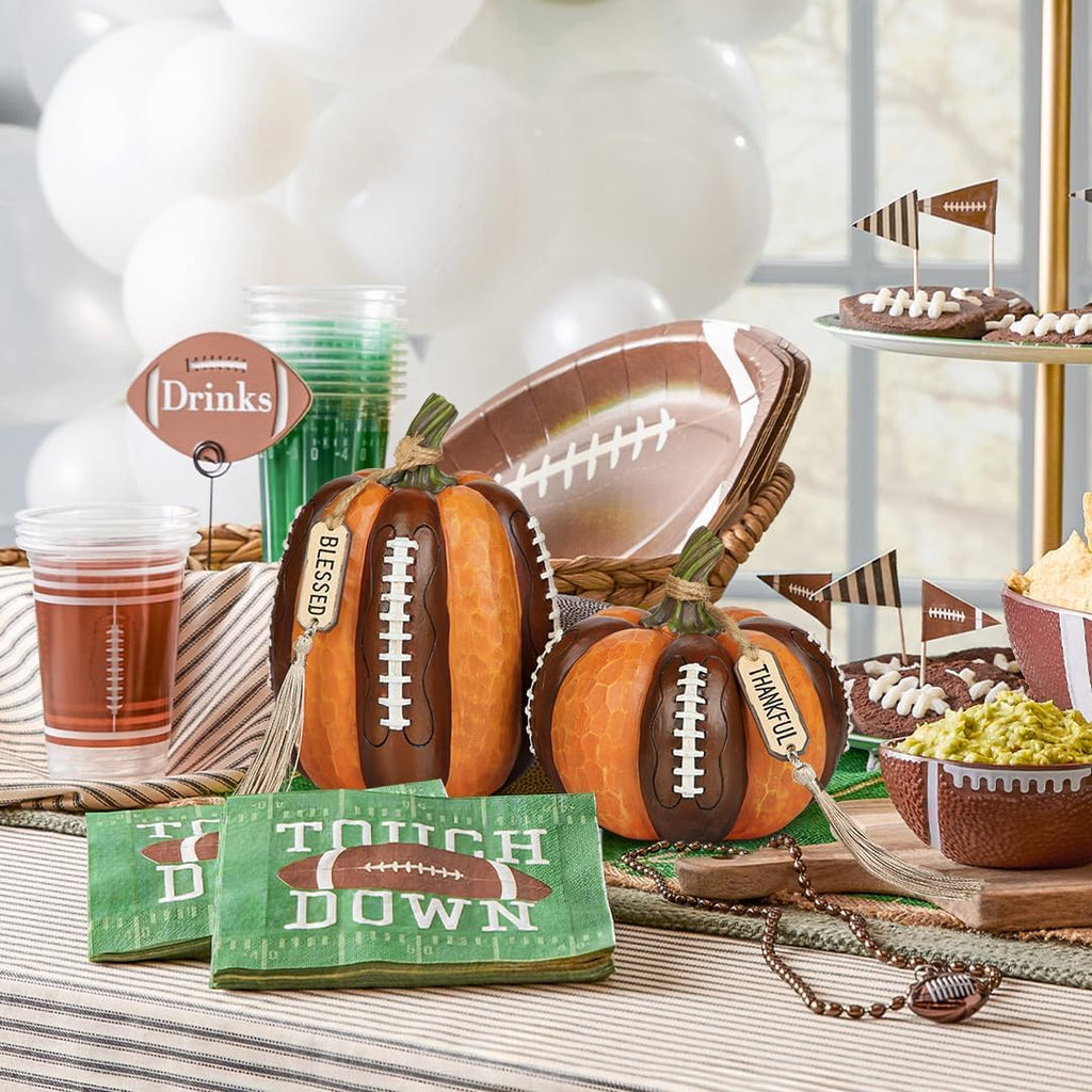 Fall Football Decor Pumpkins Artificial Resin Pumpkins Figurine Gift