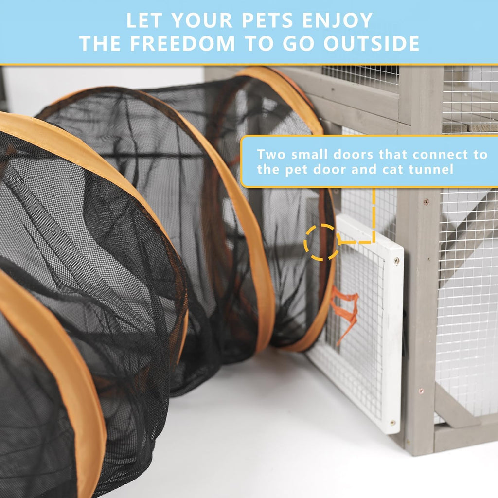 Catio Outdoor Cat Enclosure with Window Access & Weatherproof Roof