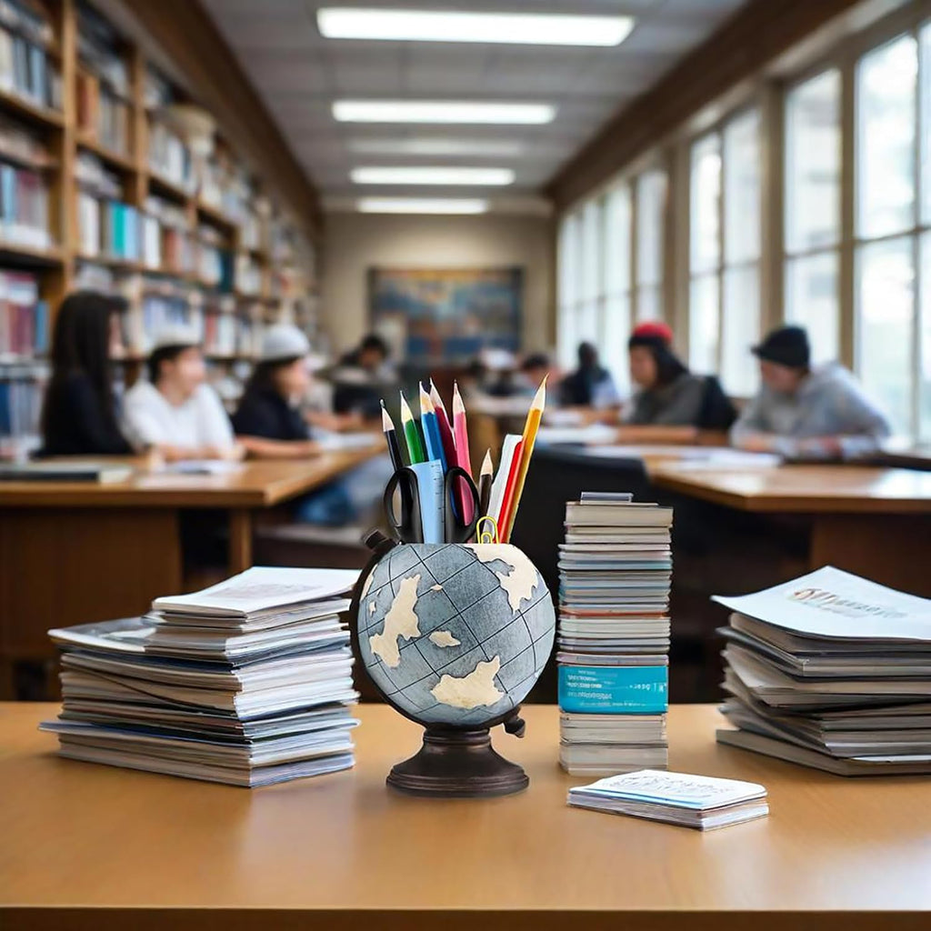 Globe Pen Pencil Holder for Desk Pen Organizer for Desk Desktop Organizer Pencil Cup Pot Desktop Accessories School