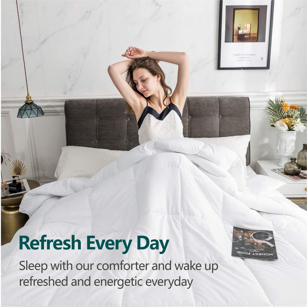 Soft California King Size Comforter Duvet Insert-Down Alternative Comforter with Corner Tabs-Lightweight Breathable