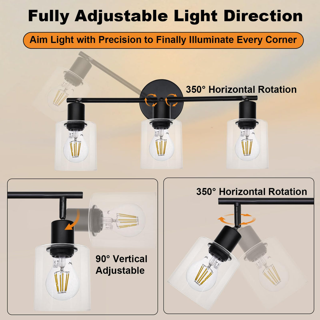Track Lighting Fixture Black, Ceiling Wall Mount Spotlights