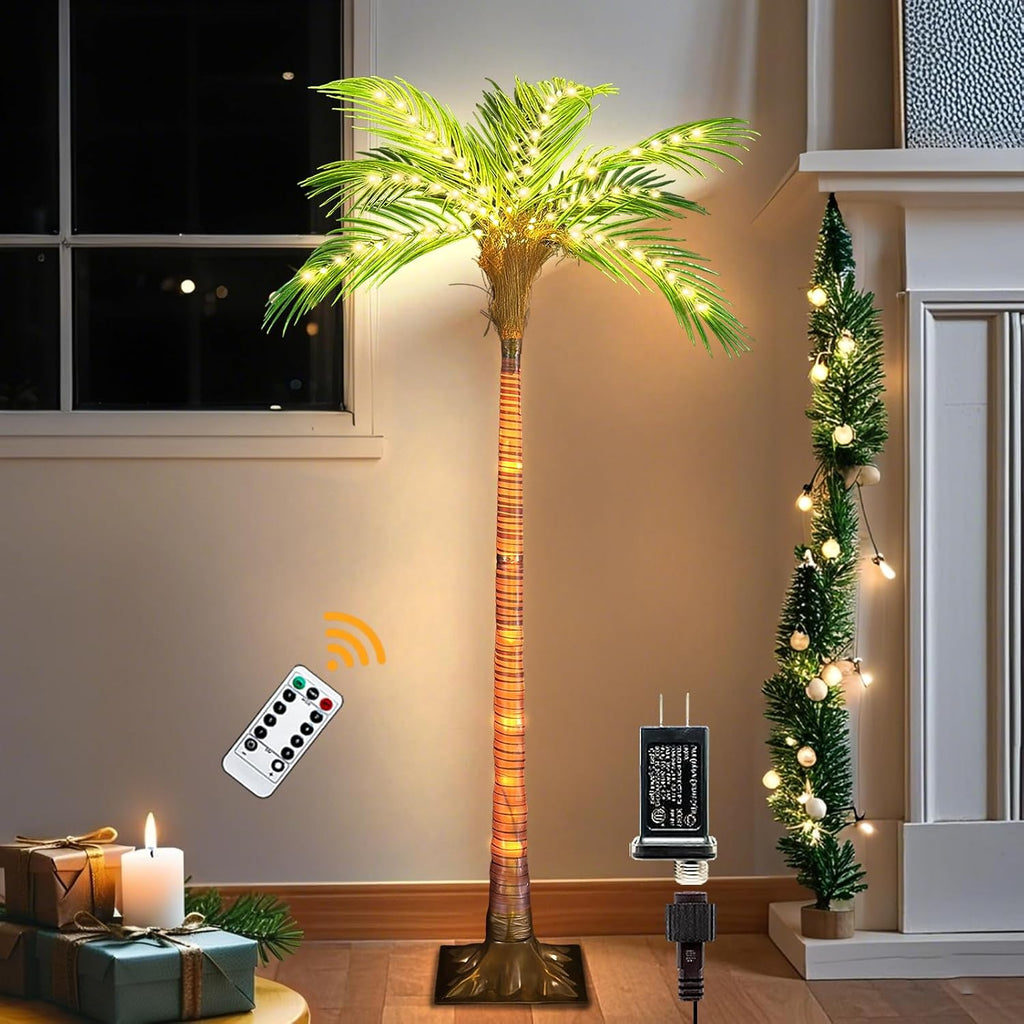 Artificial Palm Trees for Outdoors Pool Decorations, Artificial Trees Decor Indoor, Lighted Trees for Tiki Bar