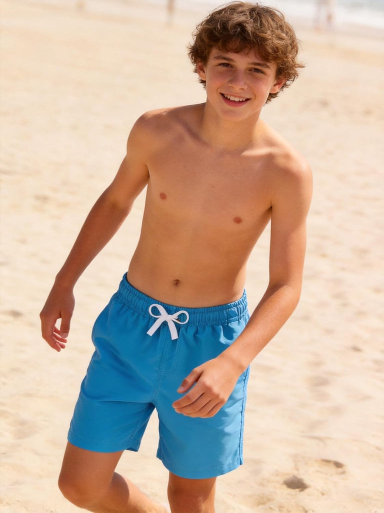Boys Swim Trunks for Teen 2 in 1 Bathing Suits Board Shorts with Compression Liner