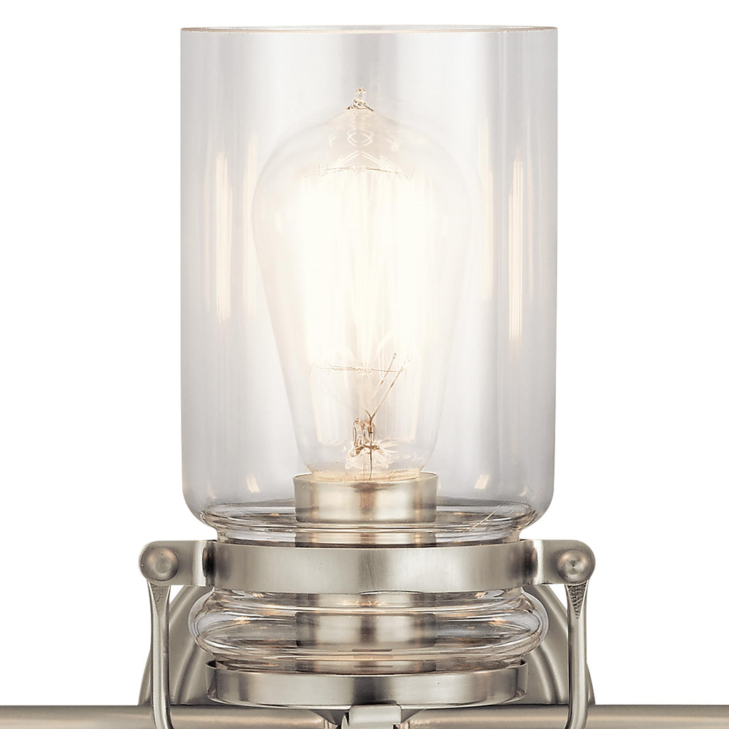 Brinley 3-Light Farmhouse Vanity Light, Brushed Nickel