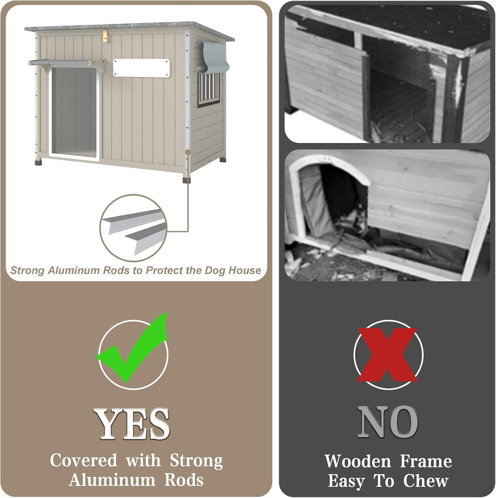 43" L Wooden Dog House Outdoor for Small & Medium Dogs Kennel