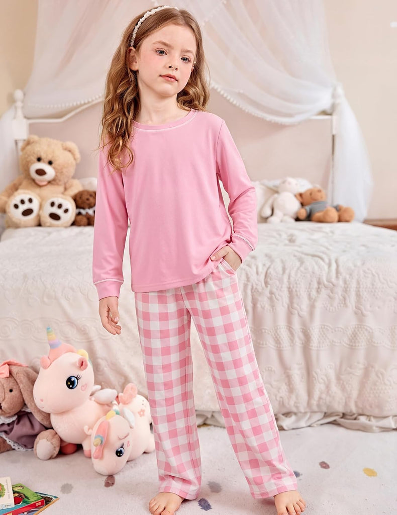 Girls Pajamas Set 2 Piece Long Sleeve Sleepwear Cozy Pj Loungewear