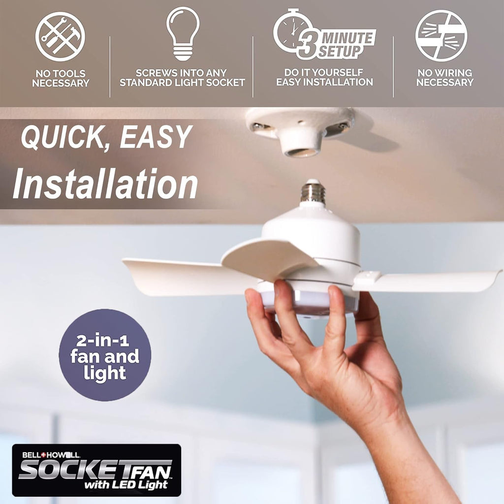 Socket Breeze Light 5-Speed Deluxe LED  Ceiling Fans with Lights and Remote Control  For Bedroom, Kitchen, Living Room,1000 Lumens / 5000 Kelvins A101-B0CQMXBDQS