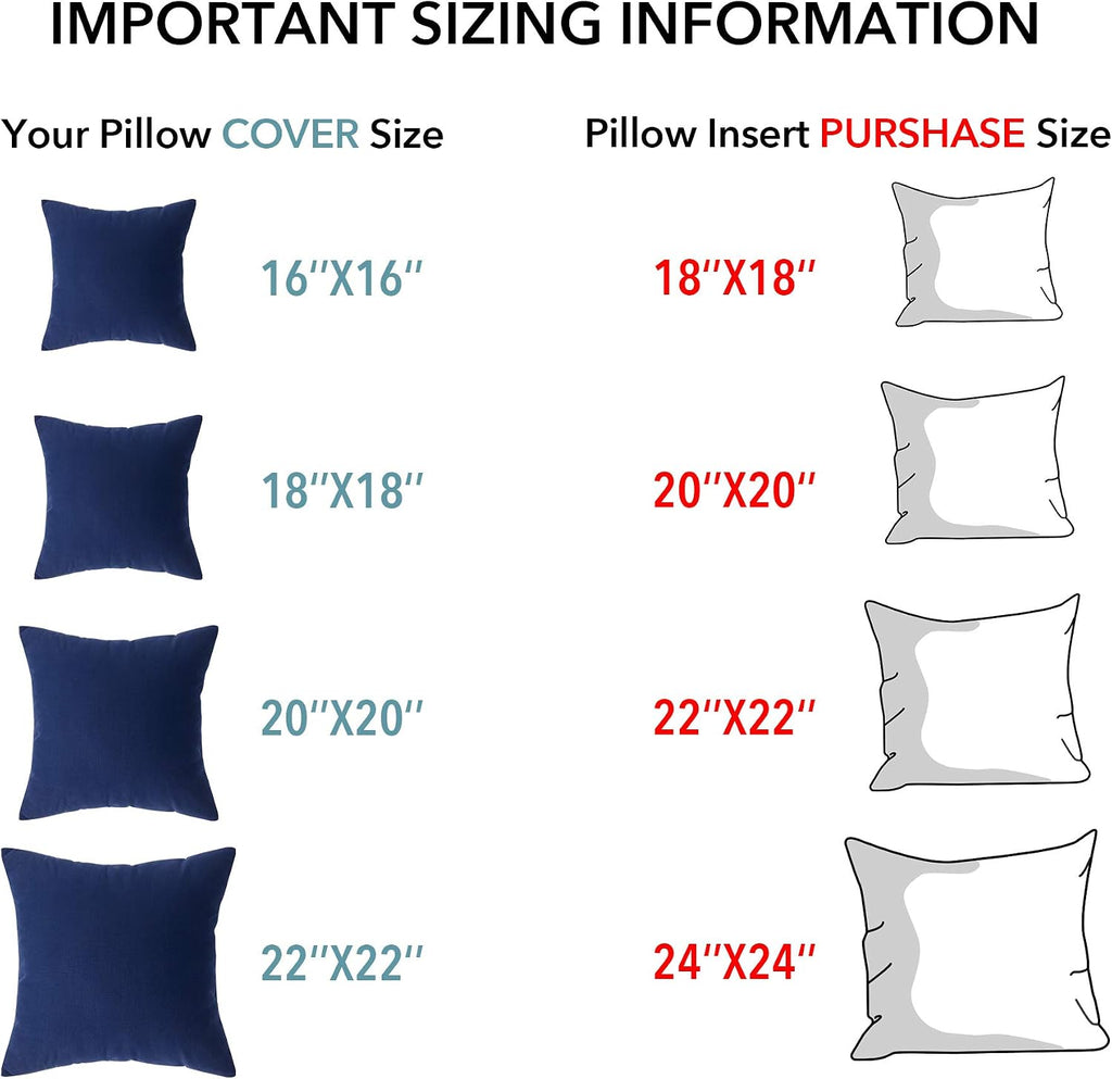 22 x 22 Throw Pillow Inserts () with 100% Cotton Cover - 22 Inch Square Interior Sofa Decorative Pillow - Set of 2