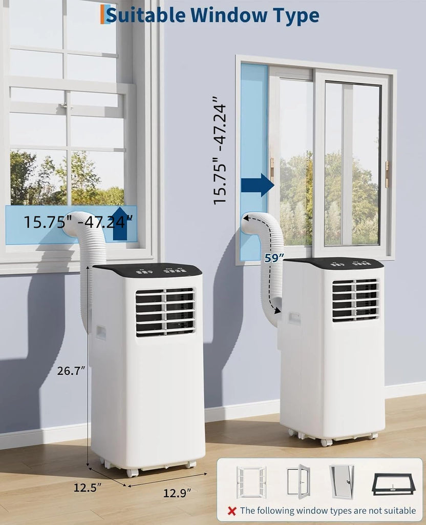8,000 BTU Portable Air Conditioner, 3-in-1 Portable AC Unit with Remote Control, Cool
