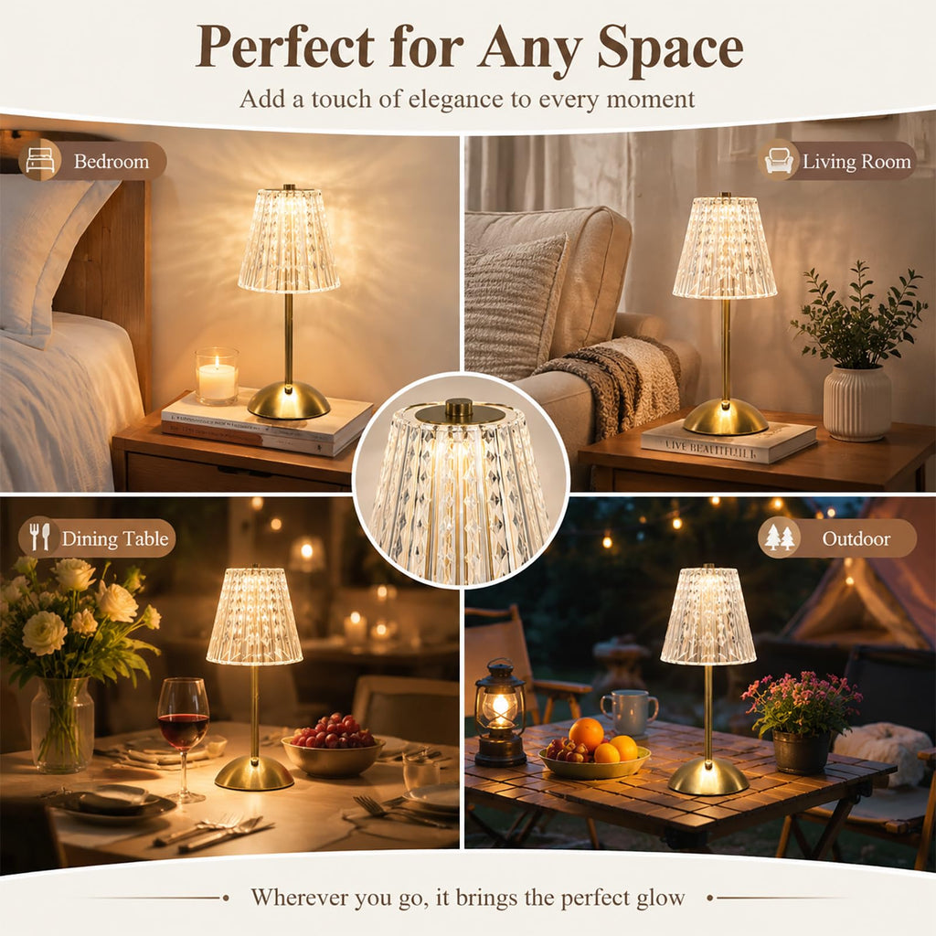 2 Pcs Led Cordless Table Lamps, 5000mAh Rechargeable Battery Operated Lamp
