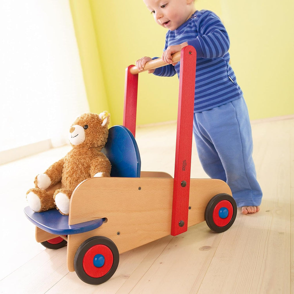 Walker Wagon - Wooden Baby Push Walker, Sit to Stand Walker for Baby Learning to Walk, Push Toys for Toddlers 1-3