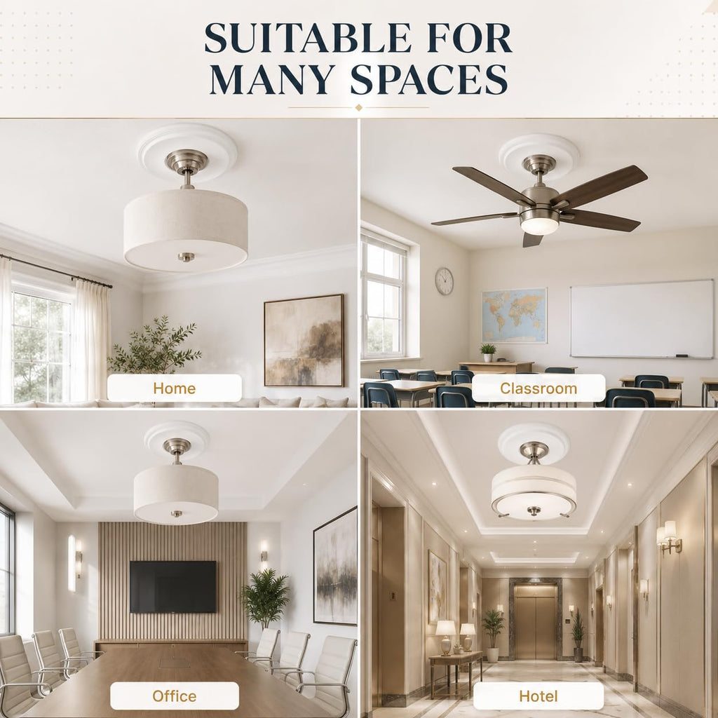 1 Pack Ceiling Medallion, 10 Inch Fan Trim Ring with 4 Inch Opening