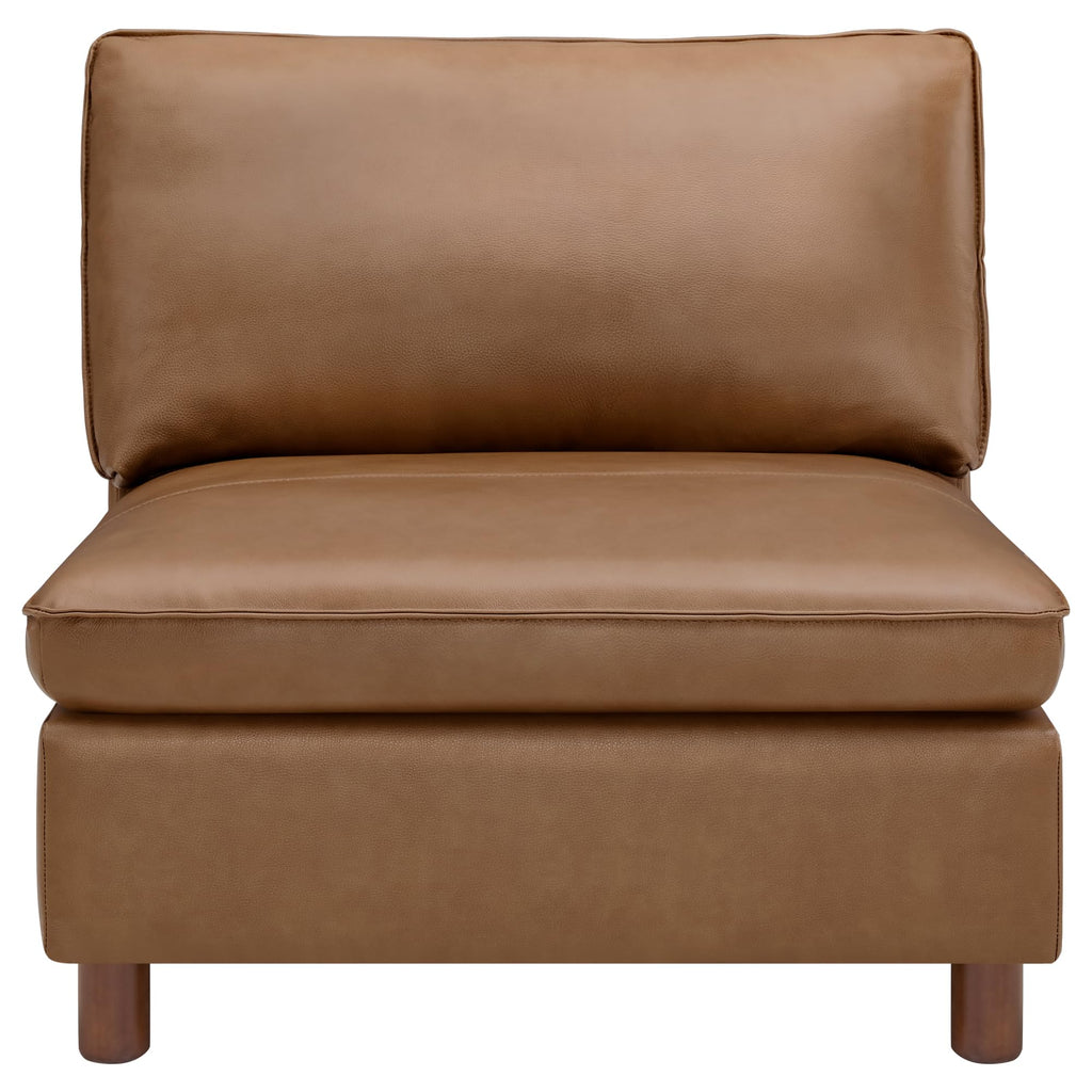 Genuine Leather Sofa, Large Sectional Couches, Armless Chair, Saddle
