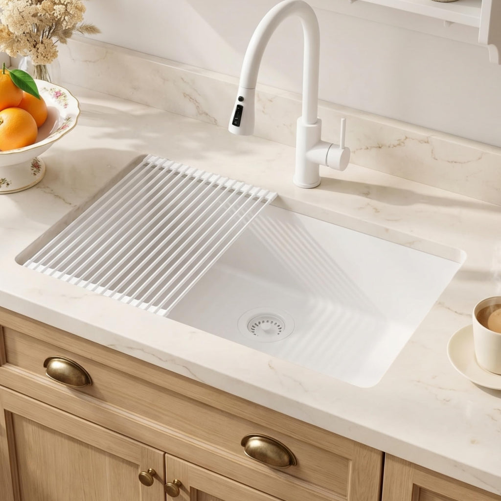 31''x18''White Undermount or Drop In Granite Composite