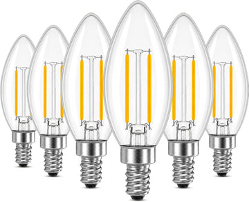 Dimmable E12 LED Candelabra Light Bulbs 2W,2700K Warm White,200 Lumens